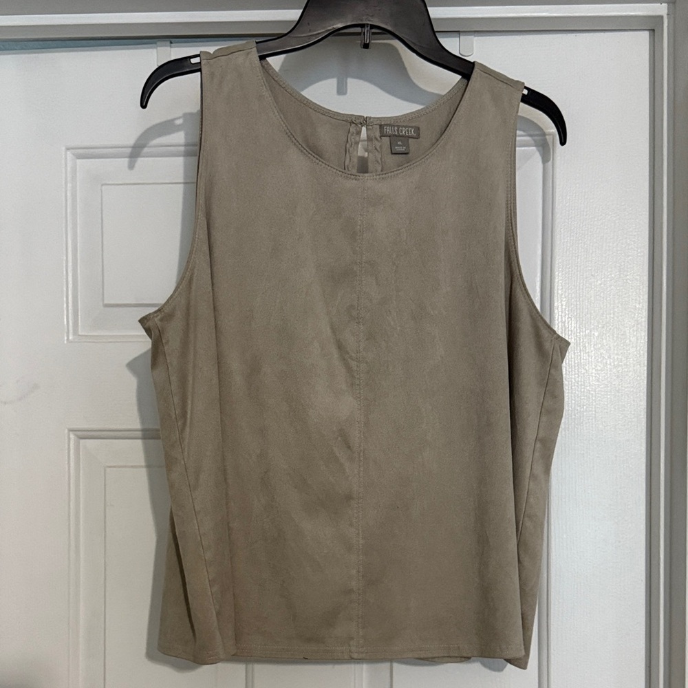 Falls Creek Beige Suede Tank Top